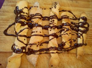 Chocolate drizzled biskits