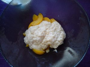 Peach & rice pudding