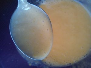 Blended peach and pudding