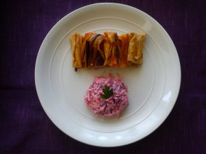 Veggie parcel & beet slaw