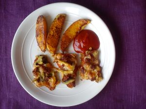 Brown bead, homemade pizza